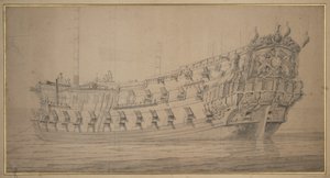 York, noin 1674 (grafiitti, harmaa pesu). tekijältä Willem van de the Elder Velde