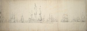 Päivä ennen Lowestoftin taistelua, 2.-12. kesäkuuta 1665. tekijältä Willem van de the Elder Velde