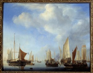 La Petite fleet -maalaus Willem Van de Velde II le Jeune (1633-1707)