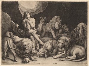 Daniel Leijonien luolassa tekijältä Willem van der Leeuw after Sir Peter Paul Rubens
