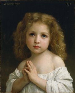 ""Pienen tytön muotokuva, jolla on kädet ristissä rukouksessa"" William-Adolphe Bouguereaun (1825-1905) maalaus 1878 National Museum of Western Art, Tokio Japani tekijältä William Adolphe Bouguereau