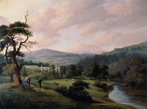 Bolton Abbey River Wharfesta (akvarelli paperille) tekijältä Joseph Mallord William Turner