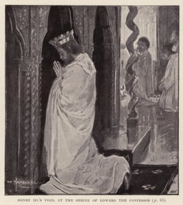 Henrik III:n valvojaiset Edvard Tunnustajan pyhäkössä (litografia) tekijältä William (after) Hatherell