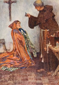 Shakespearen Romeo ja Julia: näytös IV, kohtaus I (värilitografia).