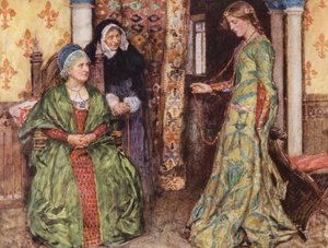 Shakespearen Romeo ja Julia: näytös I, kohtaus III (värilitografia).