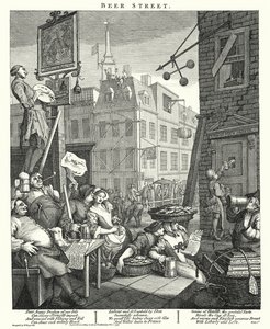 Beer Street (kaiverrus) tekijältä William (after) Hogarth