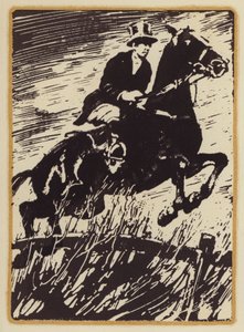 Kuvitus Siegfried Sassoonin muistelmiin kettua metsästävästä miehestä (puupiirros) tekijältä William (after) Nicholson