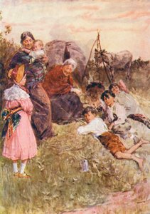 Kuvitus George Eliotin The Mill on the Floss -teokseen (värilitografia).