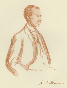 A E Housman, muotokuva (litho) tekijältä William (after) Rothenstein