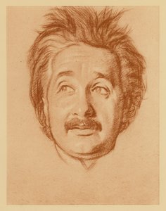 Professori Albert Einsteinin muotokuva (litografia) tekijältä William (after) Rothenstein