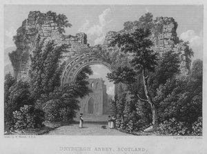 Dryburgh Abbey, Skotlanti (kaiverrus) tekijältä William (after) Westall