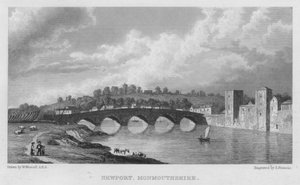 Newport, Monmouthshire (kaiverrus) tekijältä William (after) Westall