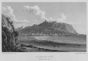 Scarborough, Castle and Bay (kaiverrus) tekijältä William (after) Westall
