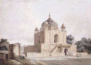 Sultan Parvizin mausoleumi, lähellä Allahabadia (lyijykynä, kynä ja musta muste, w/c) tekijältä William (circle of) Daniell