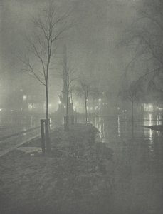 Wet Night, Columbus Circle, New York, n. 1897. tekijältä William A. Fraser
