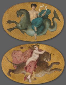 Arion merihevosella ja Bacchante pantterissa (pari) tekijältä William Adolphe Bouguereau