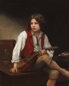 Italialainen mandoliinilla, 1870 tekijältä William Adolphe Bouguereau