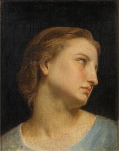 Tutkimus naisen päästä (öljy kankaalle) tekijältä William Adolphe Bouguereau