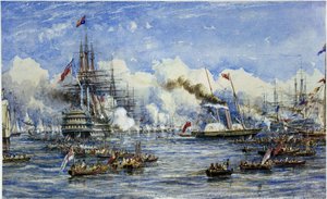 Hänen Majesteettinsa vierailu lippulaivalla 11. elokuuta. tekijältä William Adolphus Knell