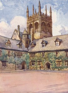 "Mob quad," Merton College (värilitografia)