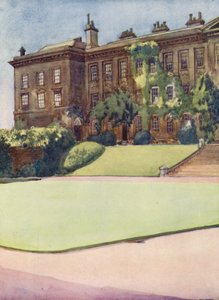 Worcester Collegen etupiha (värilitografia) tekijältä William Ainsworth Wildman