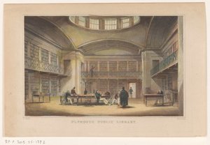 Plymouthin kirjasto Plymouth Public Library (otsikko esineessä) tekijältä William Alexander Le Petit
