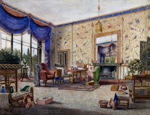 Drawing room in Middleton Park, kirjoittanut William Alfred Delamotte (1775-1863)