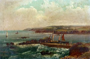 Port Bude, Devonissa (Englanti). William Allanin (1782-1850) öljy kankaalle.