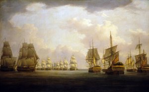 Finisterren niemimaan taistelu (Finistère), 1800-luvun alku (öljy kankaalle) tekijältä William Anderson
