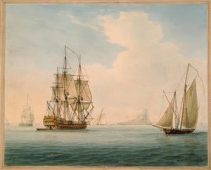 Britischer Man-of-War / Aquarell von W.Anderson, 1804 tekijältä William Anderson