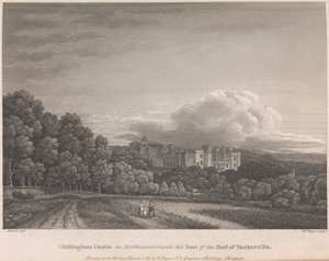 Chillingham Castle Northumberlandissa, Theat of the Earl of Tankerville (julkaisija W. Angus): levy 62; sivu 62 (Nide 1)
