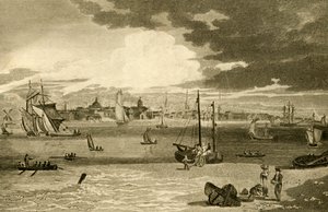 "Näkymä Liverpooliin, lautalta, Lancashire", 1808.