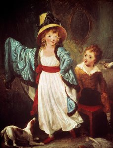Les enfants deguises William Artaudin (1763-1823) maalaus 1800-luvun su. 0,51x0,41 m Pariisi, Musee Cognacq Jay.