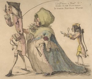 Long Thomas ja Mad-le G-d menevät Pantheoniin luonnollisissa naamioissaan, 1. toukokuuta 1773. tekijältä William Austin