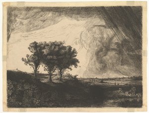Kolme puuta, Rembrandtin jälkeen, 1758.