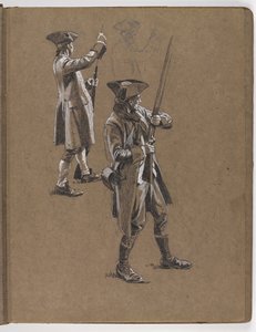 Tutkimus William Barns Wollenin öljymaalaukseen, Lexingtonin taistelu 1775? tekijältä William Barnes Wollen