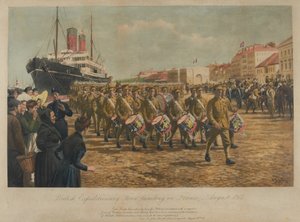 Brittiläinen retkikunta laskeutui Ranskaan elokuussa 1914 tekijältä William Barnes Wollen