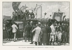 Chartistien mielenosoitus Kennington Commonilla Lontoossa tekijältä William Barnes Wollen