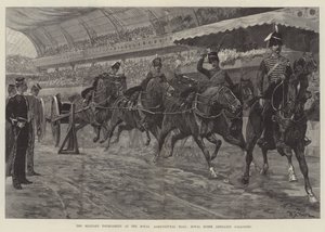 Military Tournament Royal Agricultural Hallissa, Royal Horse Artillery laukkaa tekijältä William Barnes Wollen