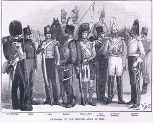 Brittiarmeijan univormut vuonna 1855 jKr tekijältä William Barnes Wollen