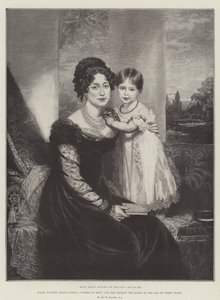 Hänen korkeutensa Victoria Maria Louisa, Kentin herttuatar, ja hänen majesteettinsa kuningatar kolmen vuoden iässä tekijältä William Beechey