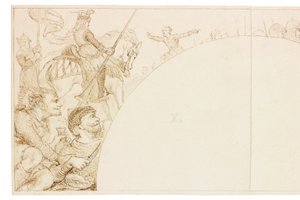Luonnos seinämaalaukseen Wallington Hallissa (vartalon väri) tekijältä William Bell Scott