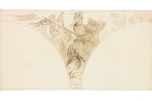Luonnos seinämaalaukseen Wallington Hallissa (vartalon väri) tekijältä William Bell Scott