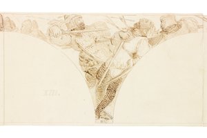 Luonnos seinämaalaukseen Wallington Hallissa (vartalon väri) tekijältä William Bell Scott
