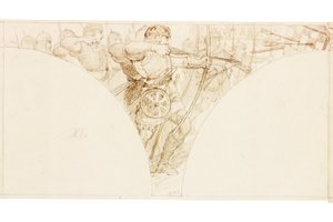 Luonnos seinämaalaukseen Wallington Hallissa (vartalon väri) tekijältä William Bell Scott