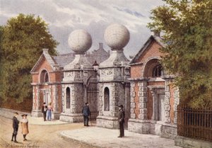 Pääsisäänkäynti, Royal Naval College, Greenwich (värilitro) tekijältä William Biscombe Gardner