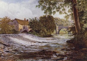 On the Derwent, Baslow (väri litho) tekijältä William Biscombe Gardner