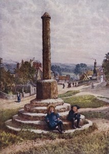 Vanha risti, suuri pitkäkivi (väri litho)