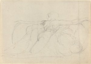Mies takaa nähtynä, pilvissä nousemassa tekijältä William Blake