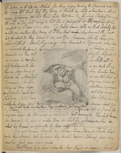Lisätä. 49460, f.48 Tunnus 59: Taisteleva hahmo, julkaisusta "The Notebook of William Blake" (Rossetti-käsikirjoitus) n. 1787-1847 (kynä paperille) tekijältä William Blake